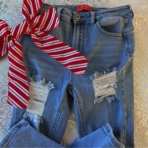 Wax Jean Light Blue Distressed Skinny Jeans